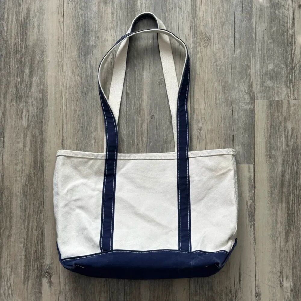 Vintage L.L. Bean Boat And Tote Blue Canvas Tote Bag